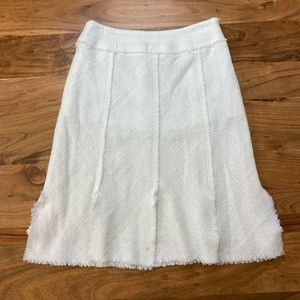WDNY White Boucle Skirt